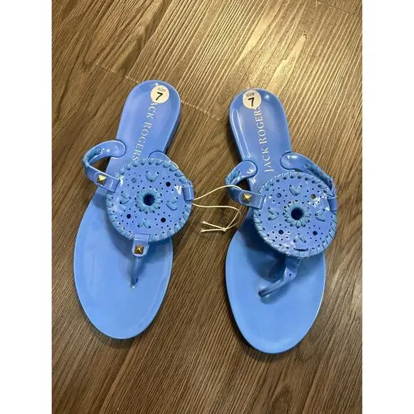 Jack Rogers NWOT Blue Georgica Jelly Sandals - Picture 2 of 5